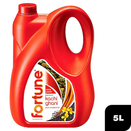 Fortune Premium Kachi Ghani Pure Mustard Oil, 5 L Jar